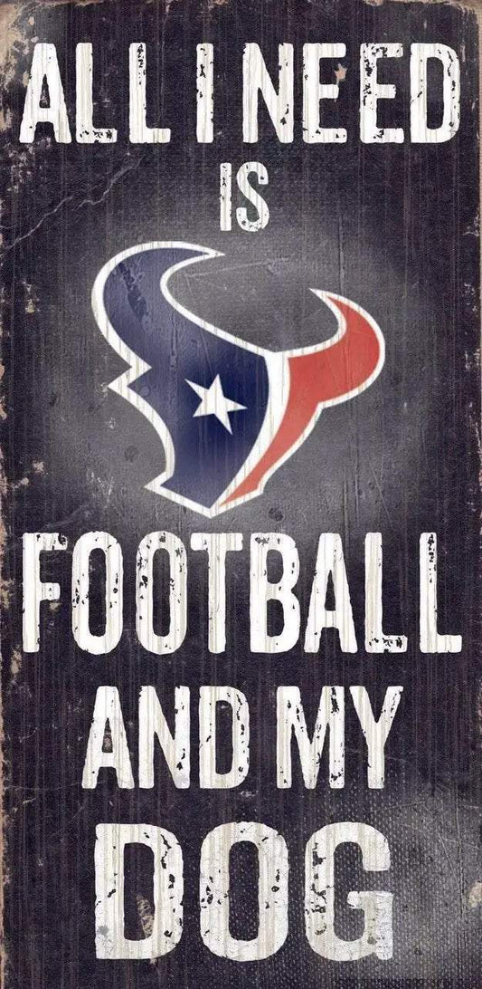  Houston Texans Wood Sign Football and Dog 6 by 12 Hanging -  ToylandEU™