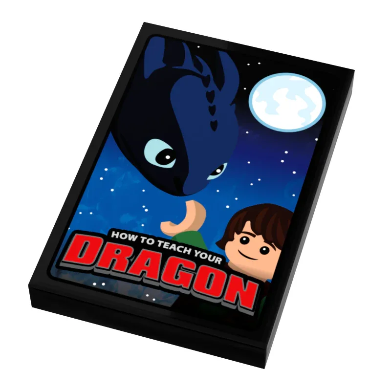 How To Teach A Dragon Movie Cover (2x3 Tile) made using LEGO parts - B3 Customs - ToylandEU