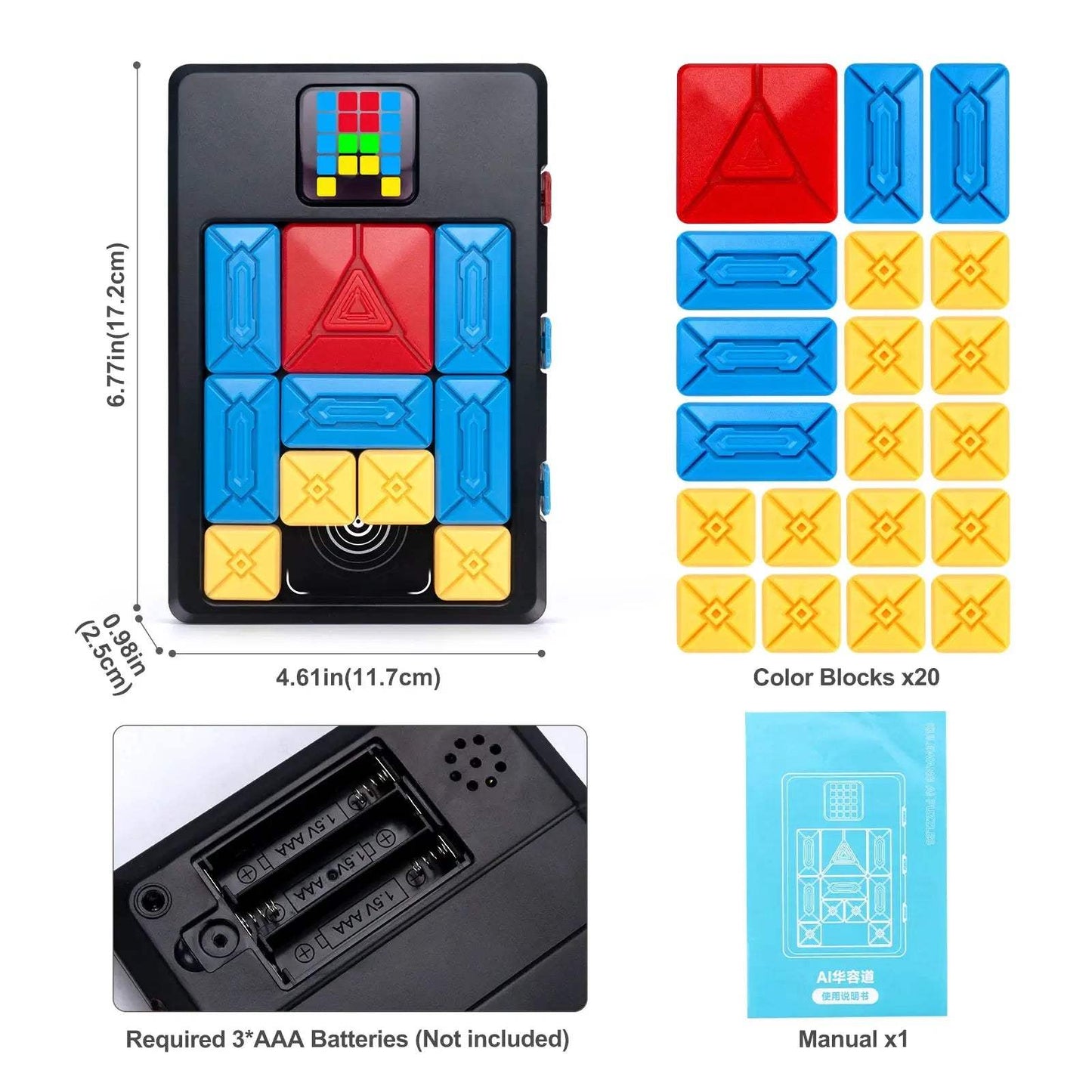 AI Huarong Road Magnetic Suction Block Sliding 500+ Levels Brain-burning Board Game Puzzle Toys Logical Thinking Training Toys - ToylandEU