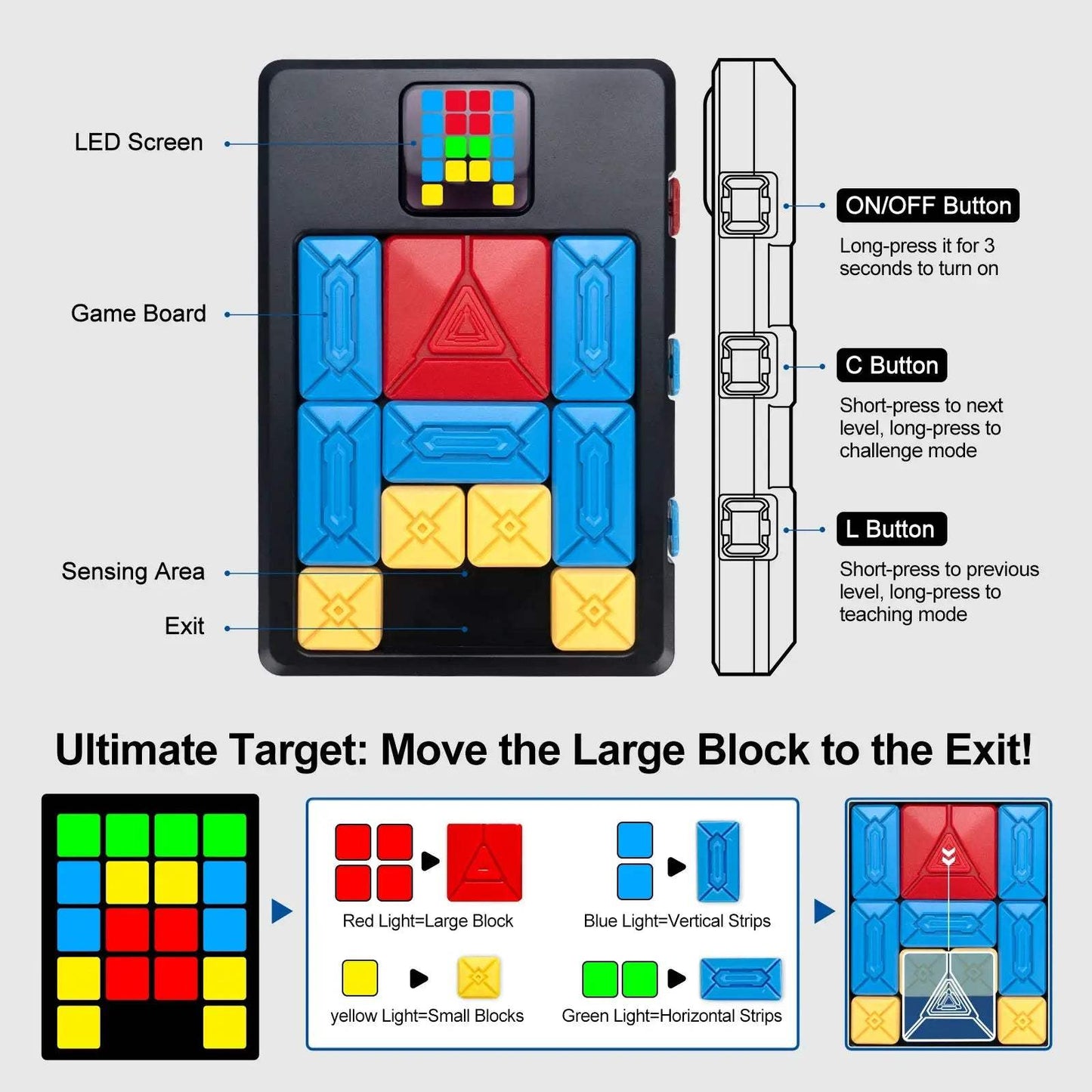 AI Huarong Road Magnetic Suction Block Sliding 500+ Levels Brain-burning Board Game Puzzle Toys Logical Thinking Training Toys - ToylandEU