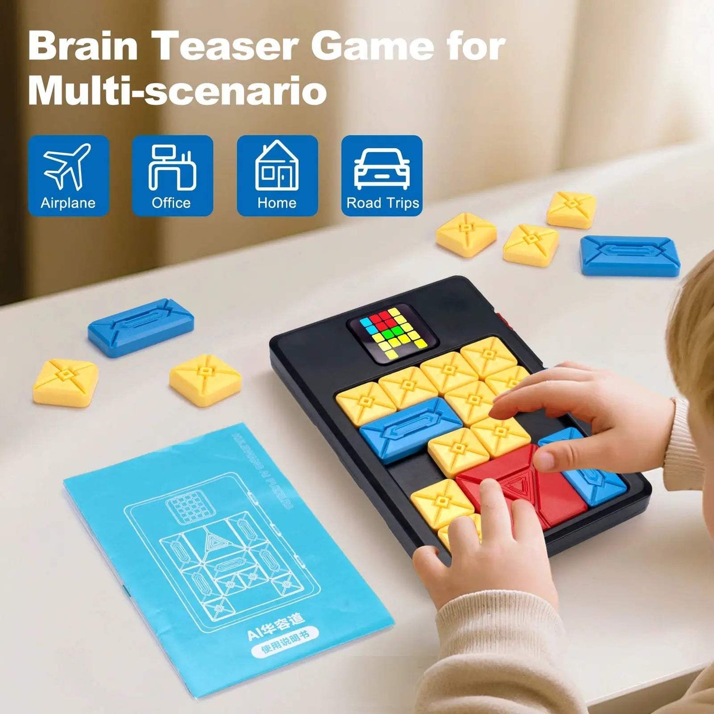 AI Huarong Road Magnetic Suction Block Sliding 500+ Levels Brain-burning Board Game Puzzle Toys Logical Thinking Training Toys - ToylandEU