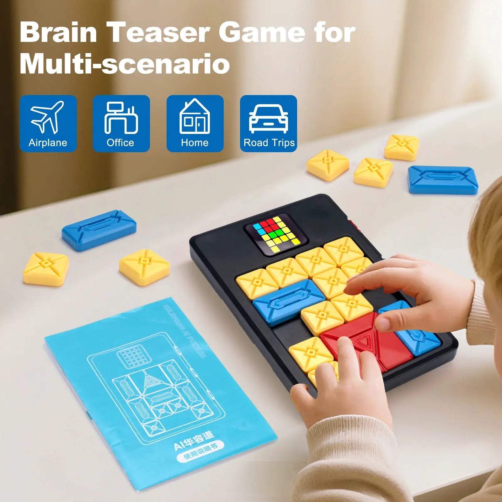 AI Huarong Road Magnetic Suction Block Sliding 500+ Levels Brain-burning Board Game Puzzle Toys Logical Thinking Training Toys - ToylandEU