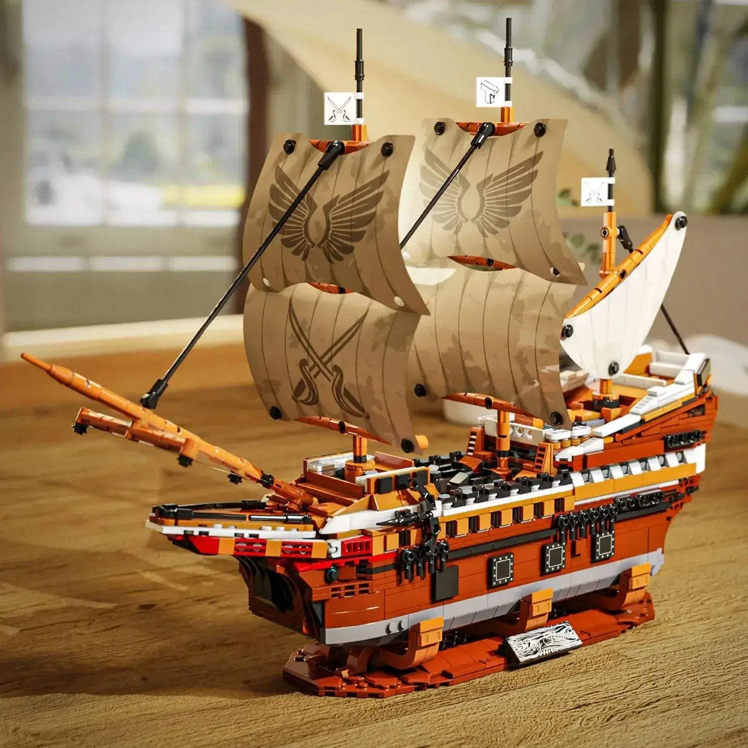 Huge 2076 Piece Pirate Ship Building Blocks Set Desktop Display - ToylandEU