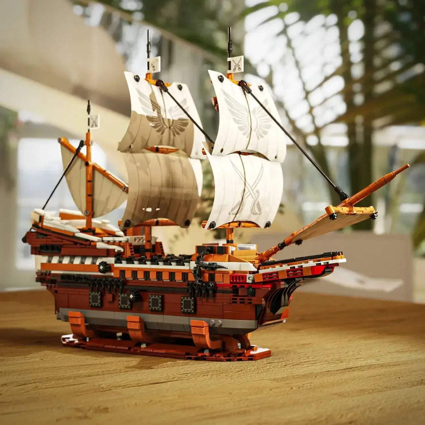 Huge 2076 Piece Pirate Ship Building Blocks Set Desktop Display - ToylandEU