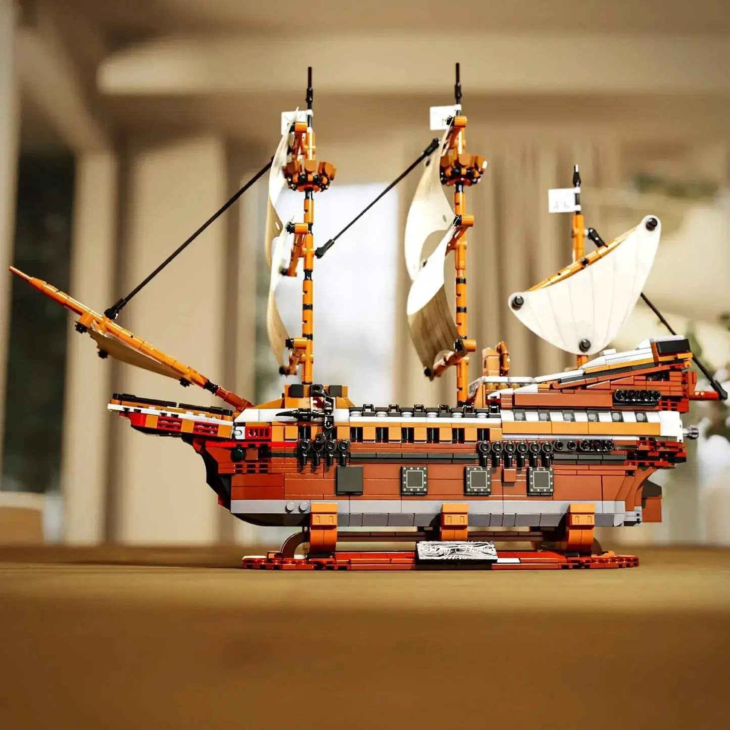 Huge 2076 Piece Pirate Ship Building Blocks Set Desktop Display - ToylandEU