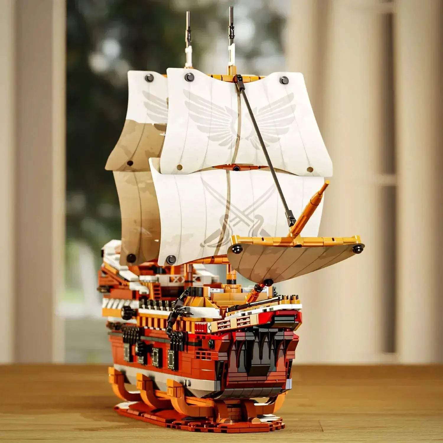 Huge 2076 Piece Pirate Ship Building Blocks Set Desktop Display - ToylandEU