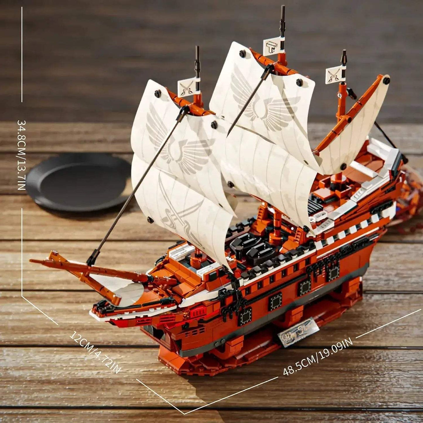 Huge 2076 Piece Pirate Ship Building Blocks Set Desktop Display - ToylandEU