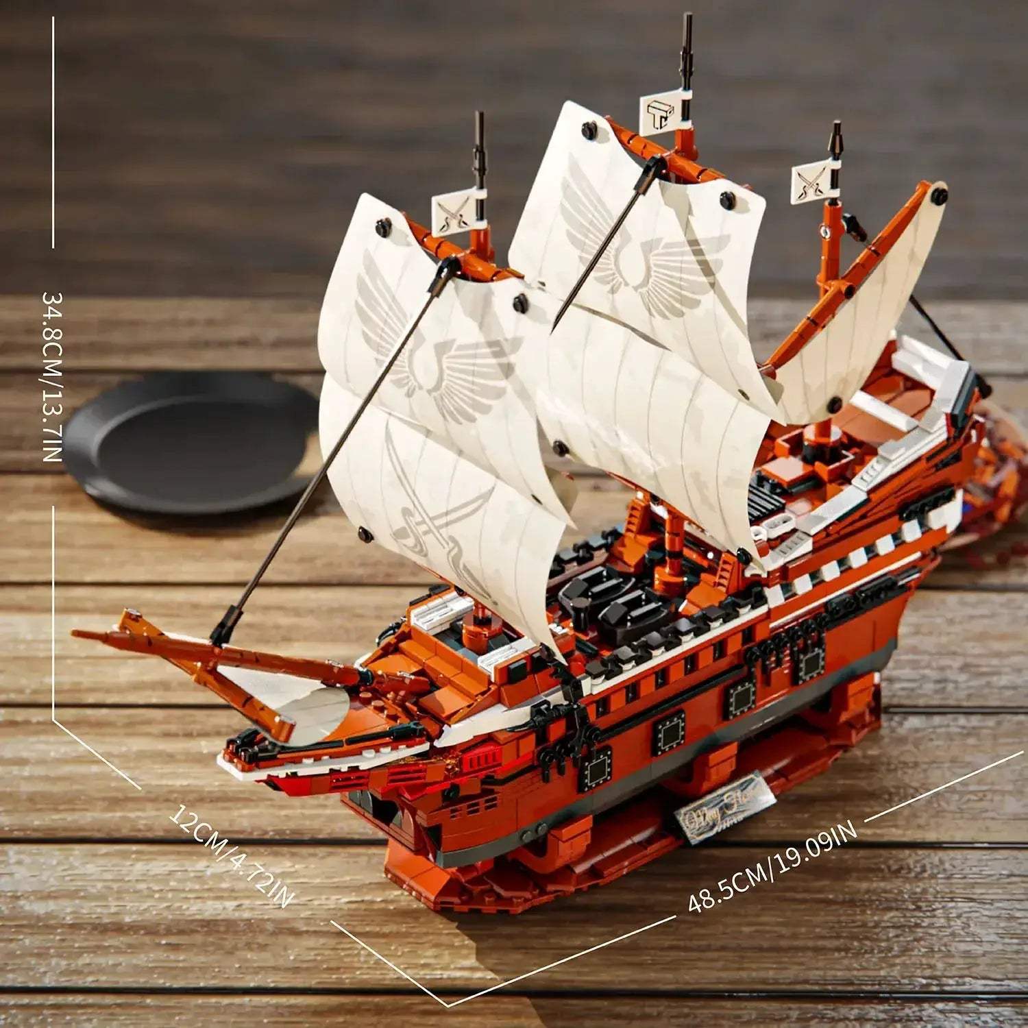 Huge 2076 Piece Pirate Ship Building Blocks Set Desktop Display - ToylandEU