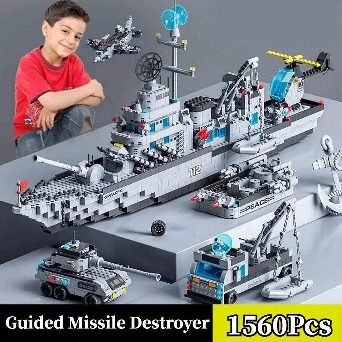 Huge Size 1560PCS Navy War Ship Army Ship Model Toy Set - ToylandEU