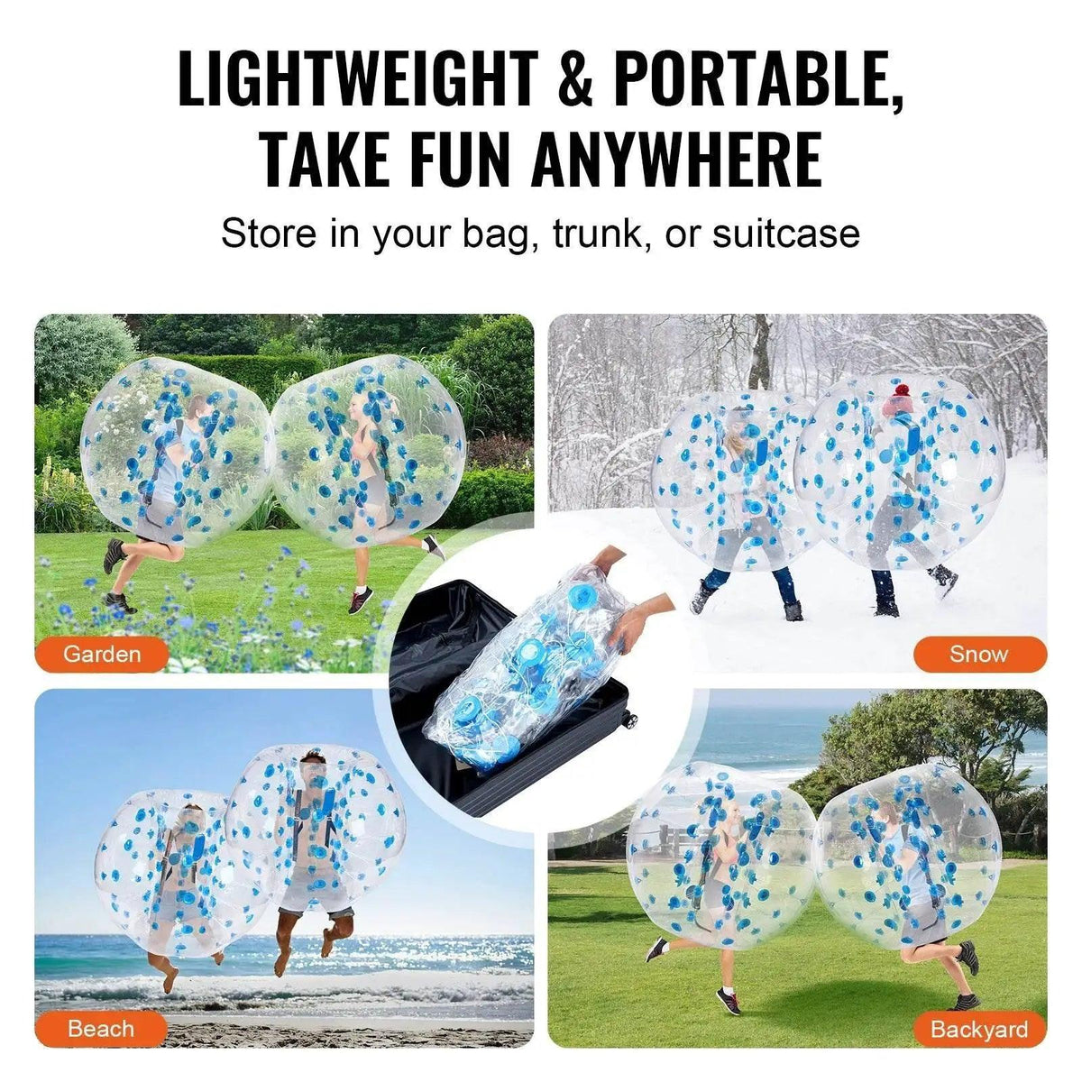  VEVOR 5Ft 1.5M Inflatable Bumper Ball Body Sumo Zorb Balls for Teen and Adult 0.8mm Thick PVC Human Hamster Bubble Balls -  ToylandEU™