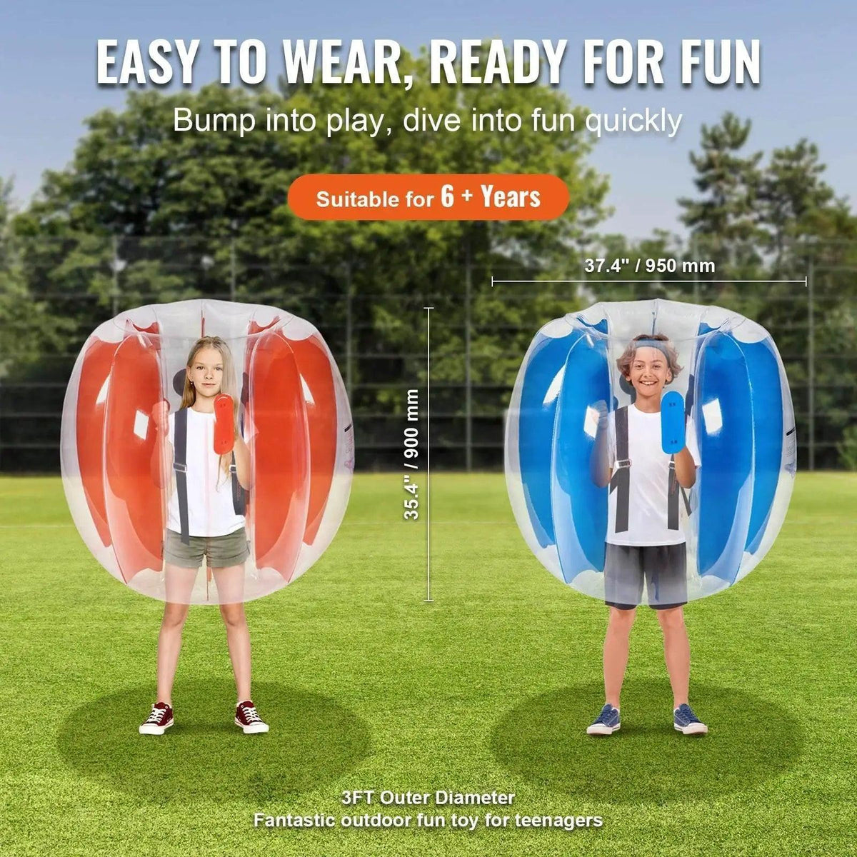  Vevor 2-Pack 2/3Ft Inflatable Bumper Balls for Kids and Teens Durable PVC Body Sumo Zorb Balls Human Hamster Bubble Balls -  ToylandEU™