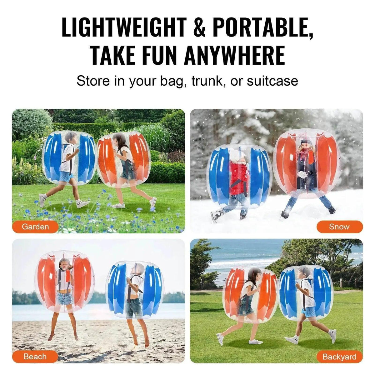  Vevor 2-Pack 2/3Ft Inflatable Bumper Balls for Kids and Teens Durable PVC Body Sumo Zorb Balls Human Hamster Bubble Balls -  ToylandEU™