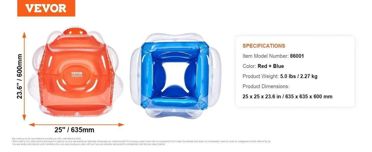  Vevor 2-Pack 2/3Ft Inflatable Bumper Balls for Kids and Teens Durable PVC Body Sumo Zorb Balls Human Hamster Bubble Balls -  ToylandEU™