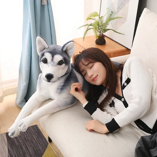 Husky Plush Toy Pillow Soft Stuffed Dog Gift For Kids - ToylandEU