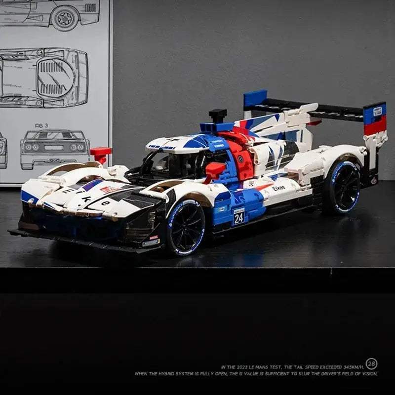 Hybrid V8 Sports Car Building Blocks Model for Desktop - ToylandEU