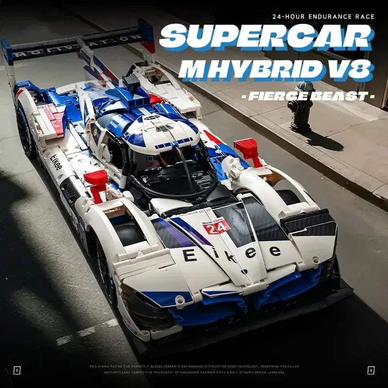 Hybrid V8 Sports Car Building Blocks Model for Desktop - ToylandEU