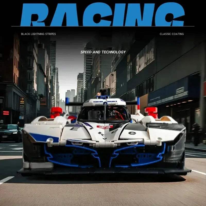 Hybrid V8 Sports Car Building Blocks Model for Desktop - ToylandEU