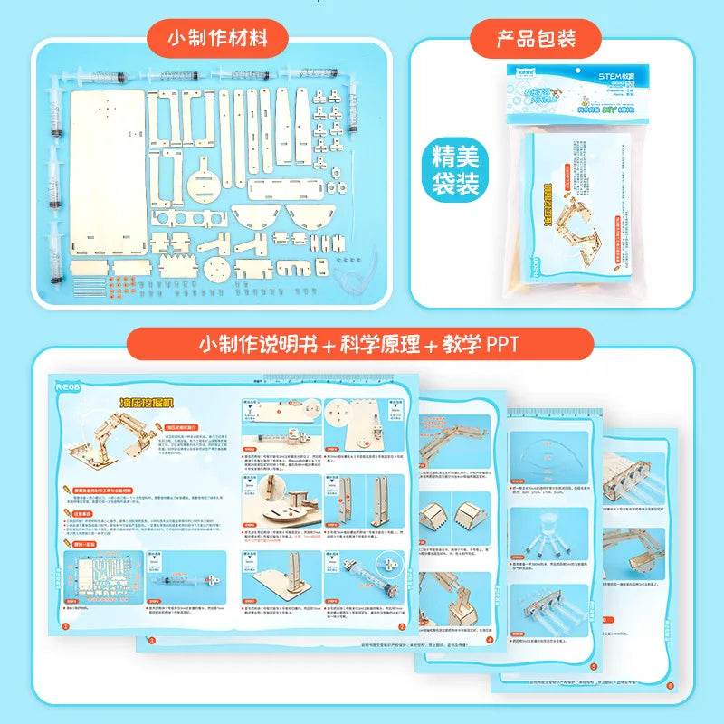 Hydraulic Mechanical Excavator Diy Models and Building Toy Science Education Model Toy for Children Gift - ToylandEU