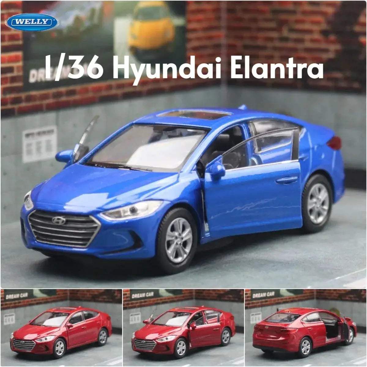 Hyundai Elantra Diecast Car Pull Back Metal Collectible - ToylandEU