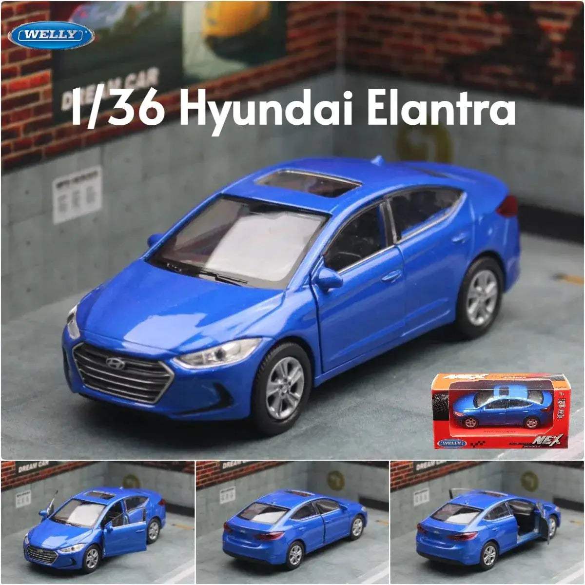 Hyundai Elantra Diecast Car Pull Back Metal Collectible - ToylandEU