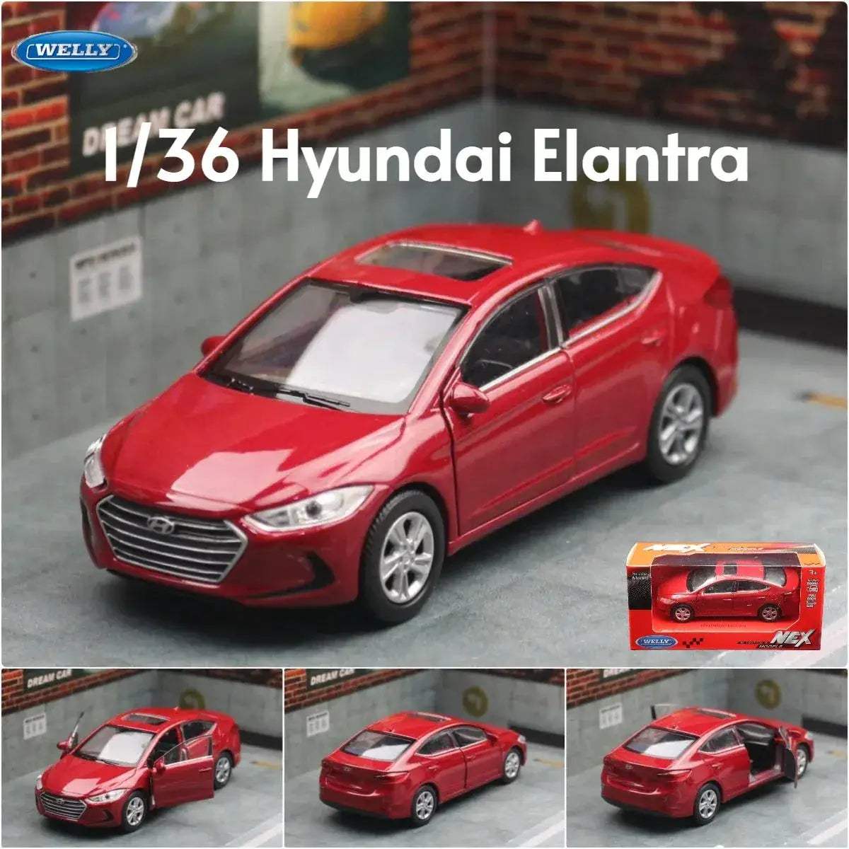 Hyundai Elantra Diecast Car Pull Back Metal Collectible - ToylandEU