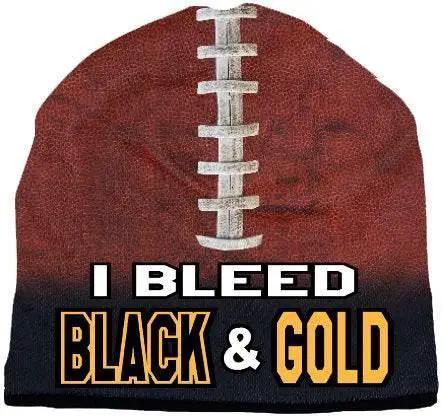  I Bleed Style Beanie Sublimated Football Black And Gold -  ToylandEU™