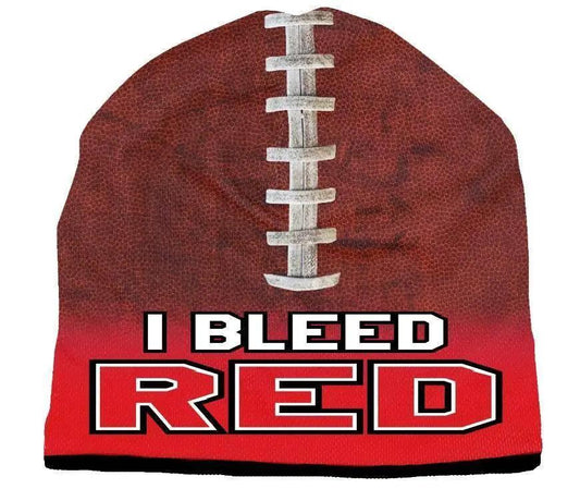  I Bleed Style Beanie Sublimated Football Red Design -  ToylandEU™