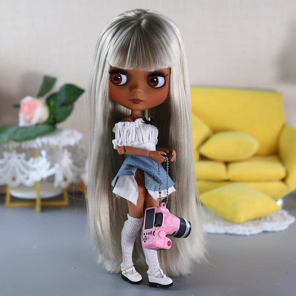 ICY DBS Blyth 1/6 Doll 30cm Black Skin Matte Face Cute Set BJD Full SD - ToylandEU