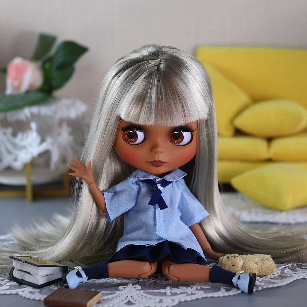 ICY DBS Blyth 1/6 Doll 30cm Black Skin Matte Face Cute Set BJD Full SD - ToylandEU
