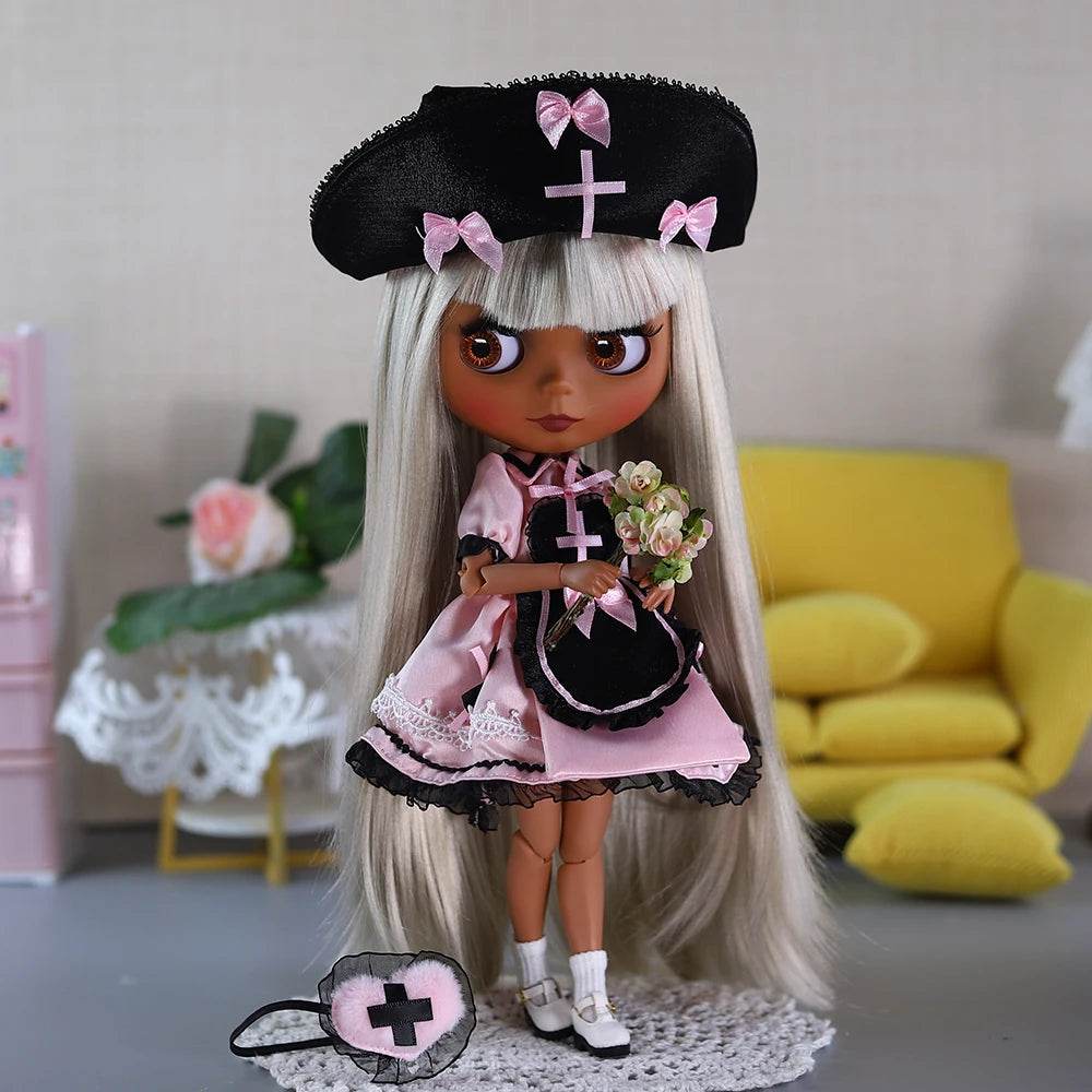 ICY DBS Blyth 1/6 Doll 30cm Black Skin Matte Face Cute Set BJD Full SD - ToylandEU