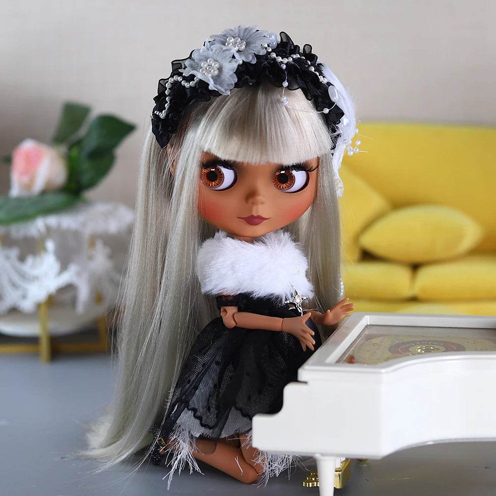 ICY DBS Blyth 1/6 Doll 30cm Black Skin Matte Face Cute Set BJD Full SD - ToylandEU
