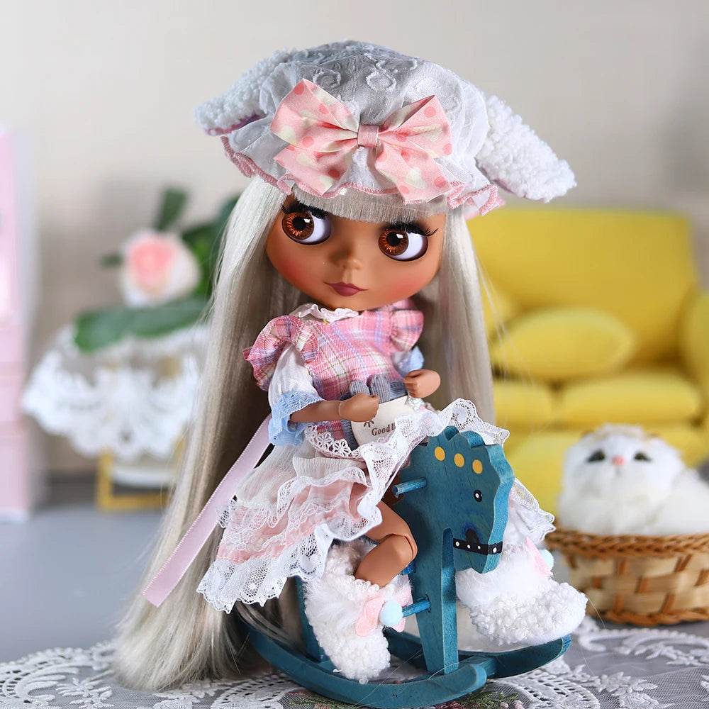 ICY DBS Blyth 1/6 Doll 30cm Black Skin Matte Face Cute Set BJD Full SD - ToylandEU