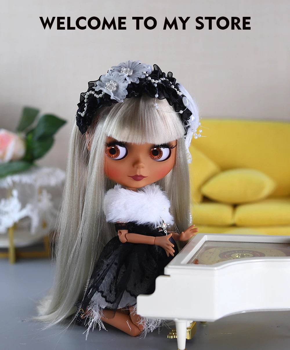 ICY DBS Blyth 1/6 Doll 30cm Black Skin Matte Face Cute Set BJD Full SD - ToylandEU
