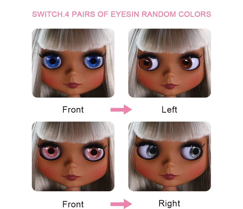 ICY DBS Blyth 1/6 Doll 30cm Black Skin Matte Face Cute Set BJD Full SD - ToylandEU