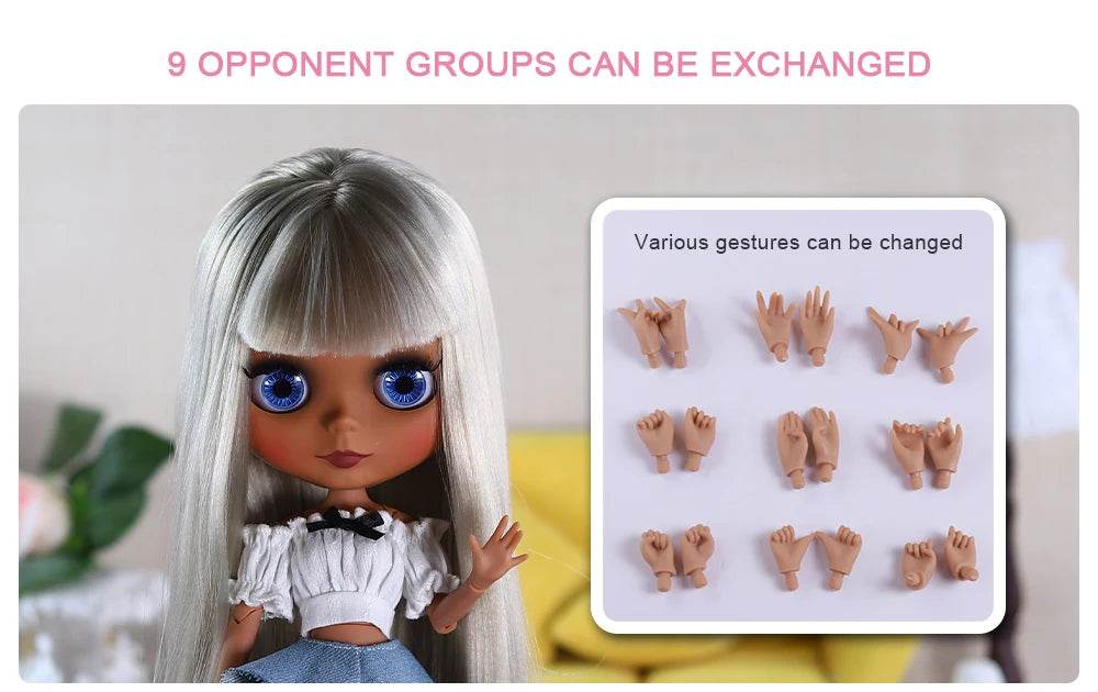 ICY DBS Blyth 1/6 Doll 30cm Black Skin Matte Face Cute Set BJD Full SD - ToylandEU