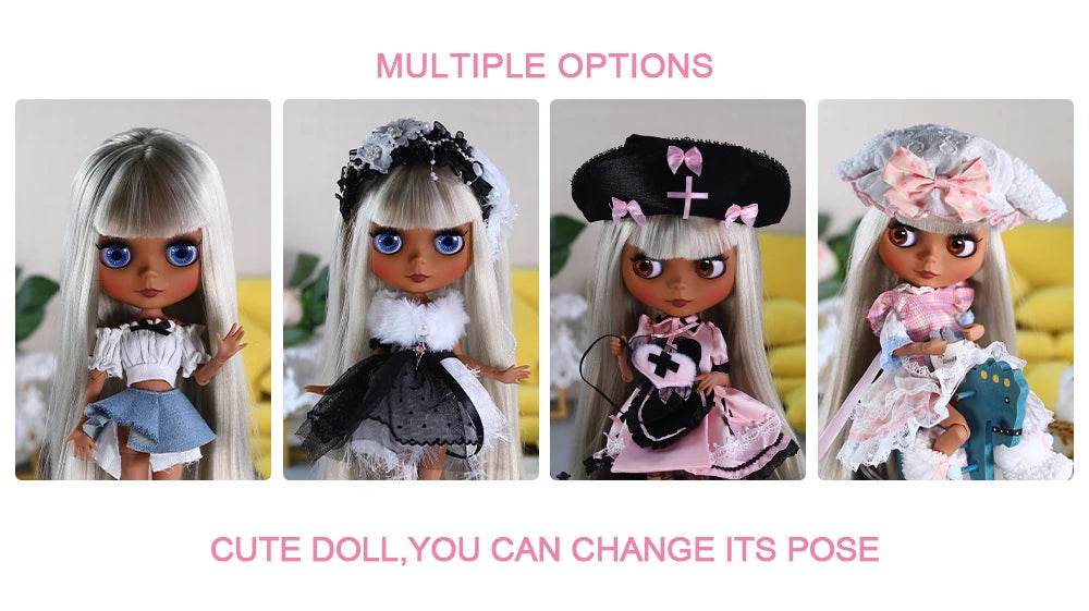 ICY DBS Blyth 1/6 Doll 30cm Black Skin Matte Face Cute Set BJD Full SD - ToylandEU
