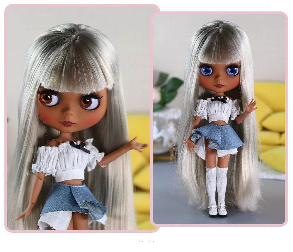 ICY DBS Blyth 1/6 Doll 30cm Black Skin Matte Face Cute Set BJD Full SD - ToylandEU