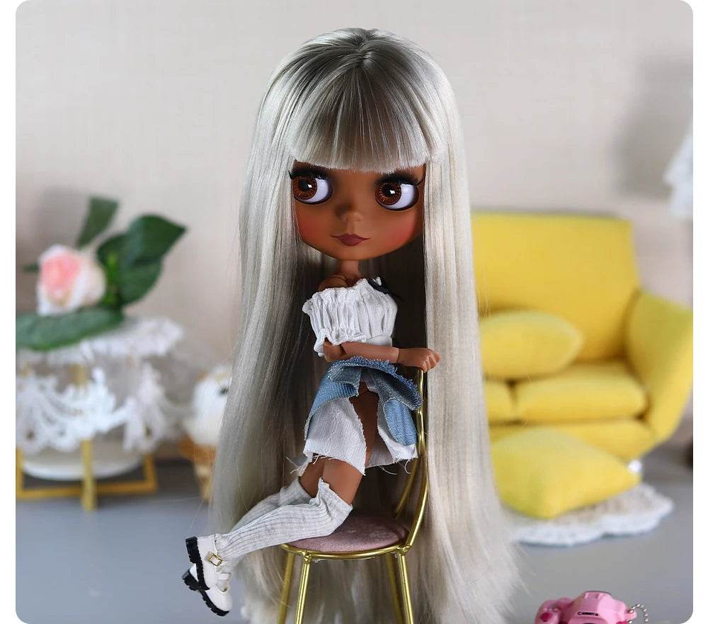 ICY DBS Blyth 1/6 Doll 30cm Black Skin Matte Face Cute Set BJD Full SD - ToylandEU