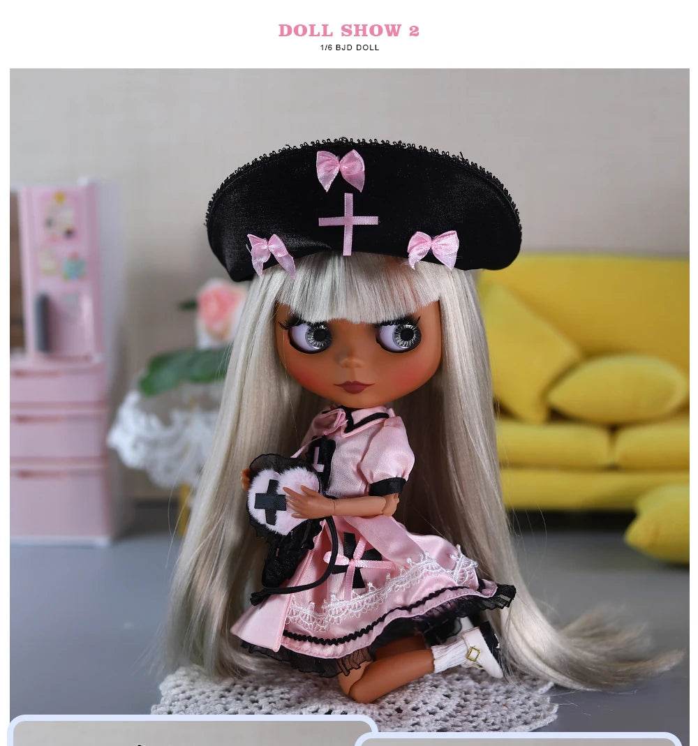 ICY DBS Blyth 1/6 Doll 30cm Black Skin Matte Face Cute Set BJD Full SD - ToylandEU
