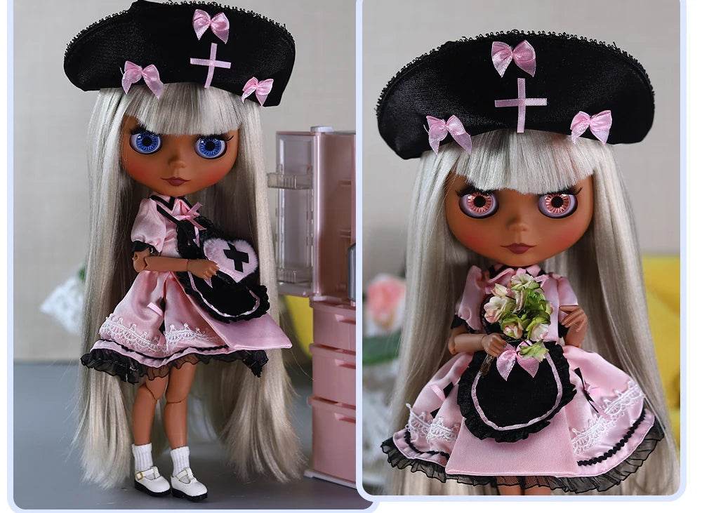 ICY DBS Blyth 1/6 Doll 30cm Black Skin Matte Face Cute Set BJD Full SD - ToylandEU