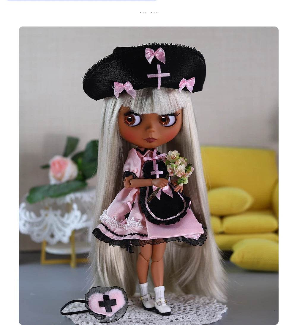 ICY DBS Blyth 1/6 Doll 30cm Black Skin Matte Face Cute Set BJD Full SD - ToylandEU