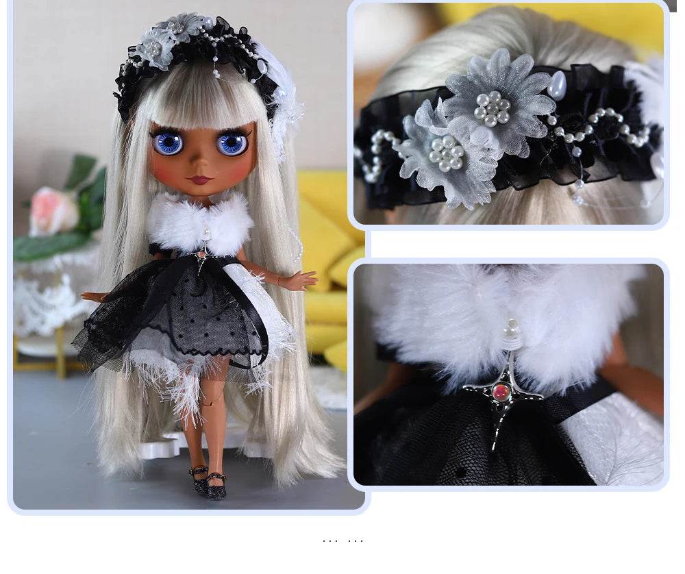 ICY DBS Blyth 1/6 Doll 30cm Black Skin Matte Face Cute Set BJD Full SD - ToylandEU