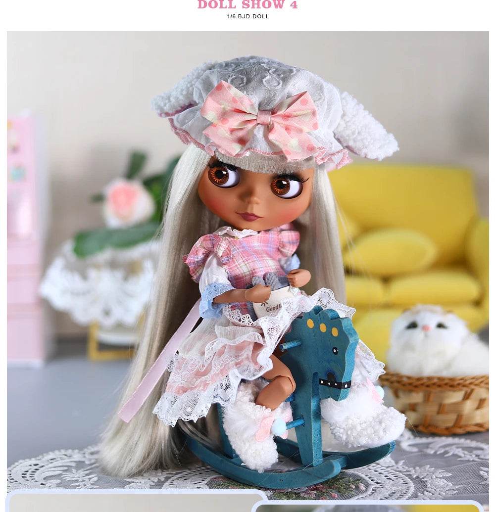 ICY DBS Blyth 1/6 Doll 30cm Black Skin Matte Face Cute Set BJD Full SD - ToylandEU