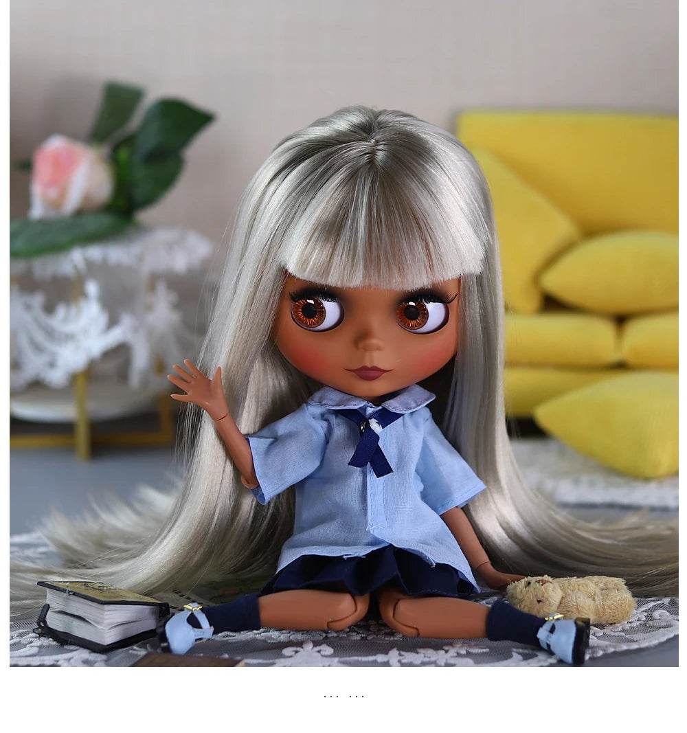 ICY DBS Blyth 1/6 Doll 30cm Black Skin Matte Face Cute Set BJD Full SD - ToylandEU