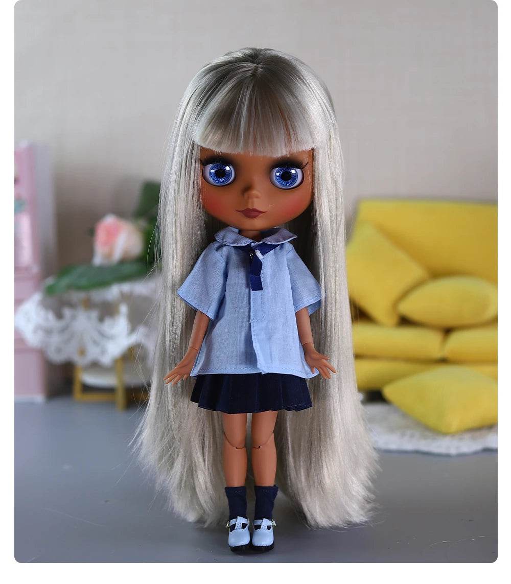 ICY DBS Blyth 1/6 Doll 30cm Black Skin Matte Face Cute Set BJD Full SD - ToylandEU