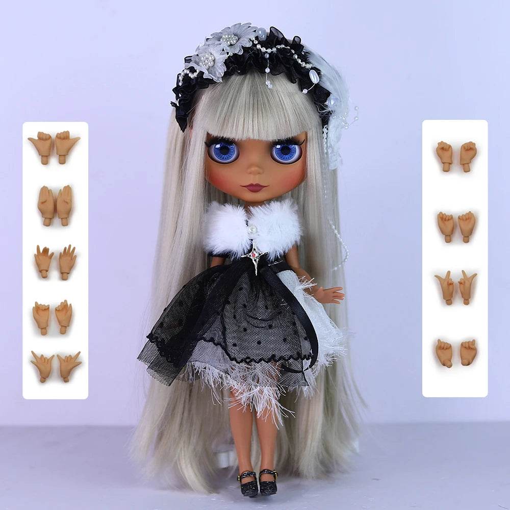 ICY DBS Blyth 1/6 Doll 30cm Black Skin Matte Face Cute Set BJD Full SD - ToylandEU