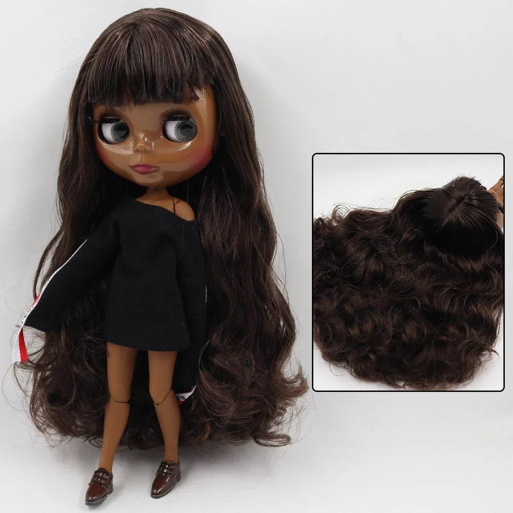 ICY DBS Blyth Doll 1/6 BJD Black Mix Brown Hair 30cm Custom DIY Anime Girl - ToylandEU