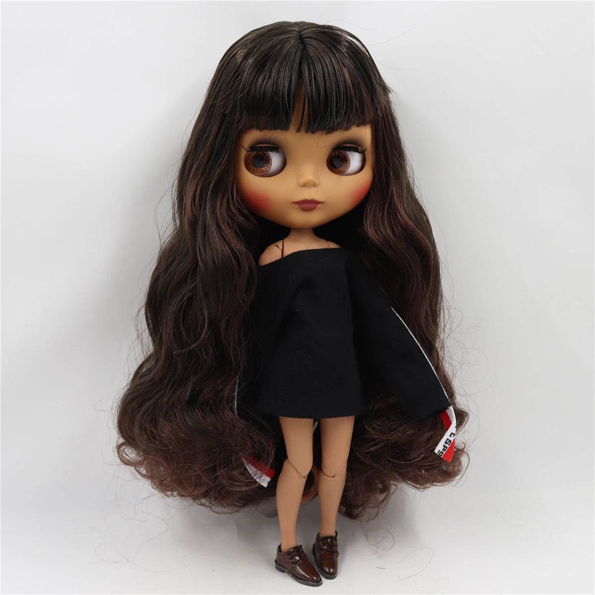 ICY DBS Blyth Doll 1/6 BJD Black Mix Brown Hair 30cm Custom DIY Anime Girl - ToylandEU