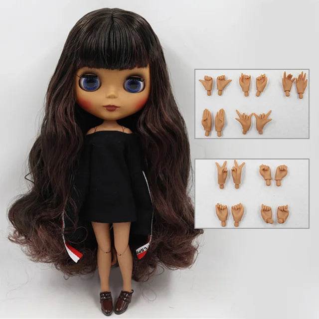 ICY DBS Blyth Doll 1/6 BJD Black Mix Brown Hair 30cm Custom DIY Anime Girl - ToylandEU
