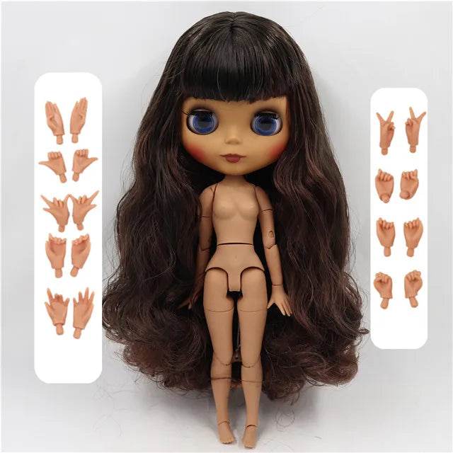 ICY DBS Blyth Doll 1/6 BJD Black Mix Brown Hair 30cm Custom DIY Anime Girl - ToylandEU